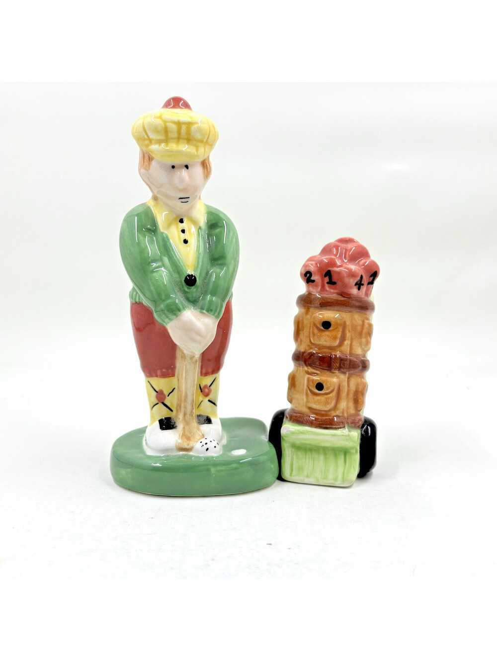 OCI Omnibus Golfer & Golf Bag Salt & Pepper Shakers Vintage